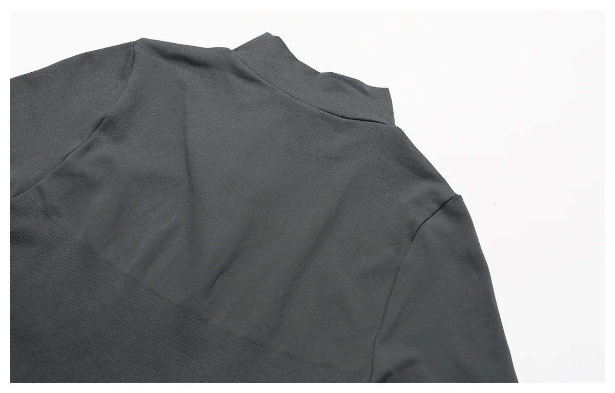 Zipper Women Crop Tops Yoga T-shirts Solid Sports Top Long Sleeve Running Shirts Sexy Quick Dry Fitness Jacket Gym Sport Wear