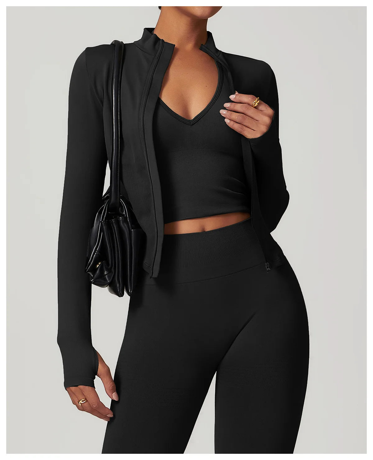 Zipper Women Crop Tops Yoga T-shirts Solid Sports Top Long Sleeve Running Shirts Sexy Quick Dry Fitness Jacket Gym Sport Wear
