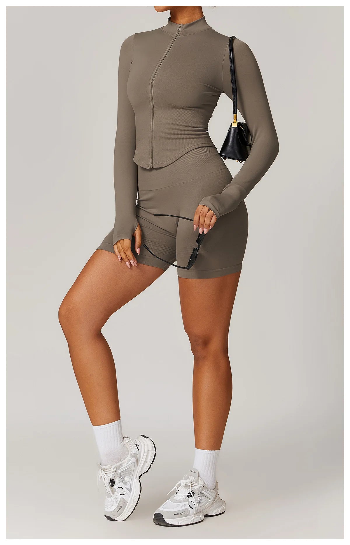 Zipper Women Crop Tops Yoga T-shirts Solid Sports Top Long Sleeve Running Shirts Sexy Quick Dry Fitness Jacket Gym Sport Wear