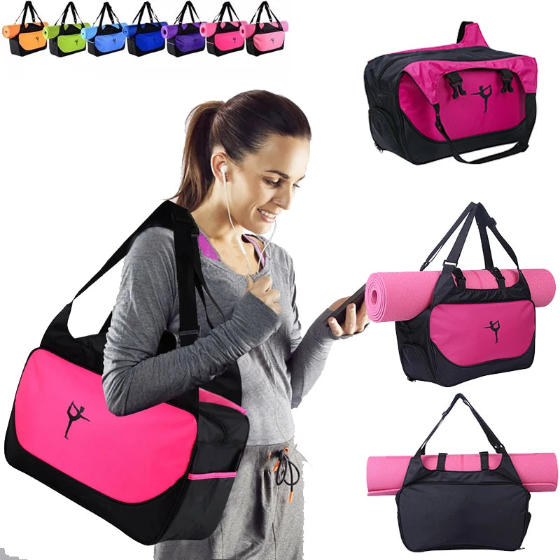 Fitness Backpack Large Capacity Casual Travel Bag Adjustable Shoulder Strap Waterproof Sports Pilates Bag Without Yoga Mat