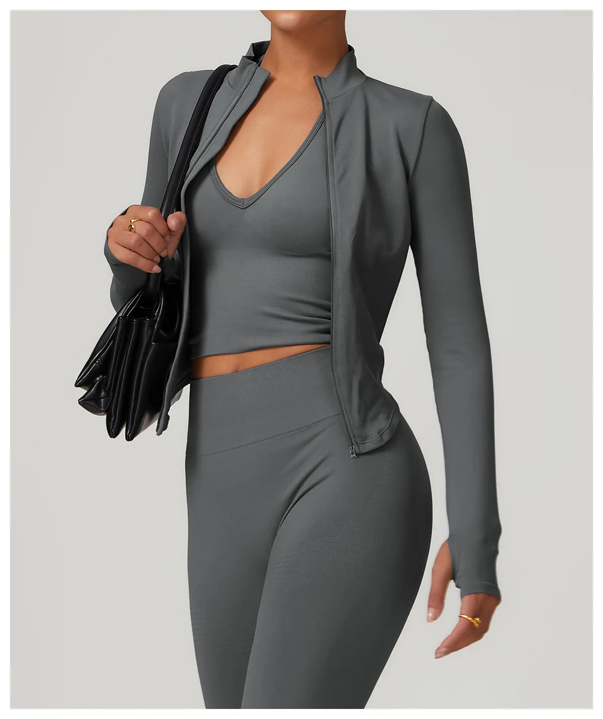 Zipper Women Crop Tops Yoga T-shirts Solid Sports Top Long Sleeve Running Shirts Sexy Quick Dry Fitness Jacket Gym Sport Wear
