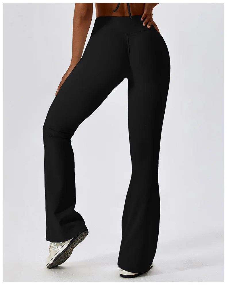 Flare Leggings Yoga Pants Women High Waist Wide Leg Pants Women Gym Workout Fitness Sports Flared Pant Latin Dance Trousers