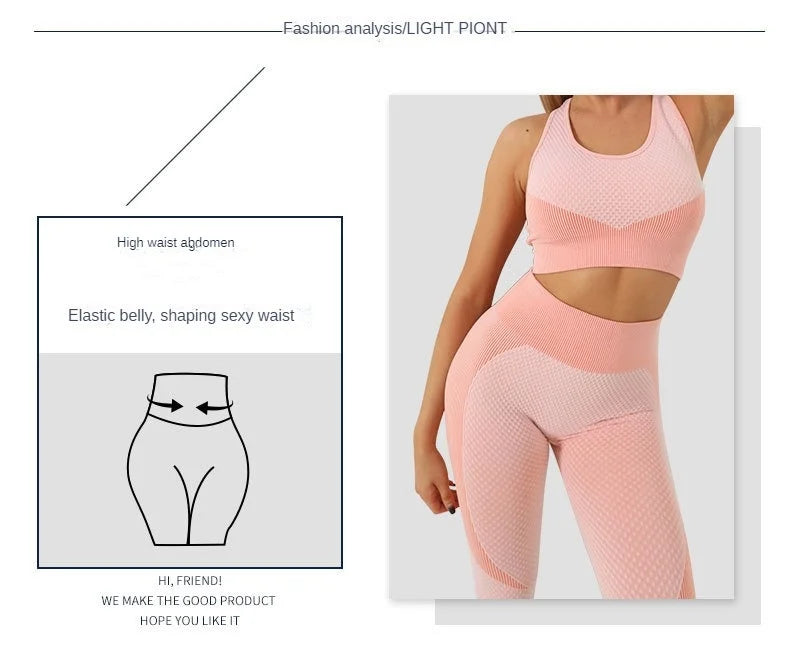 Seamless Zipper Striped Fitness Suit Women's Fall and Winter Sports Pants Long Sleeve Bra Three-piece Yoga Suit