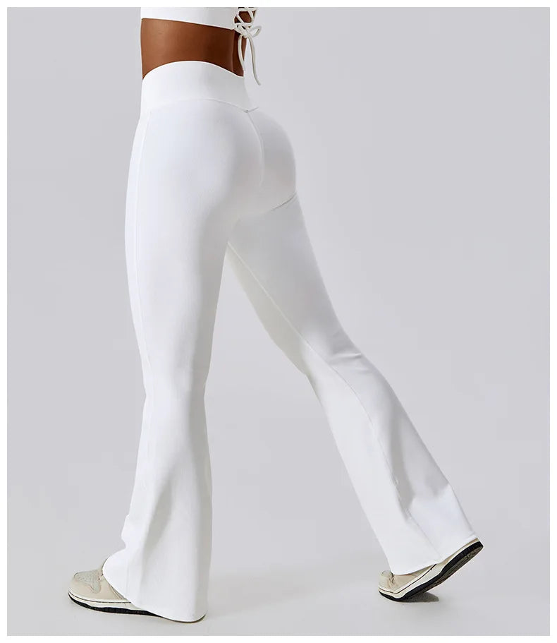 Flare Leggings Yoga Pants Women High Waist Wide Leg Pants Women Gym Workout Fitness Sports Flared Pant Latin Dance Trousers