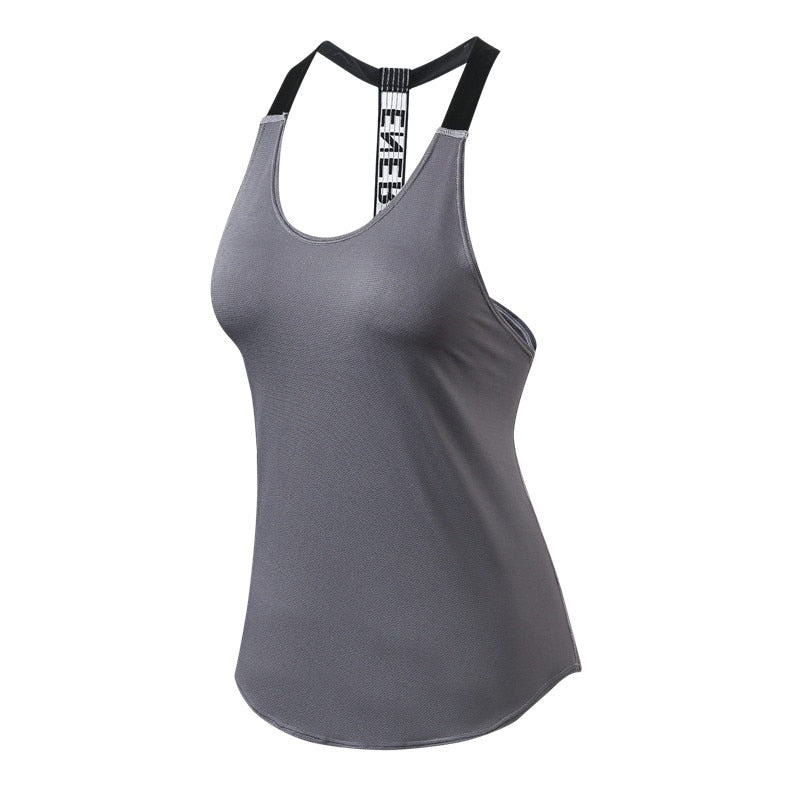 Fitness Top Women Breathable Gym Workout Tank Top Sexy Backless Sport T Shirt Women Running Shirt Sportwear